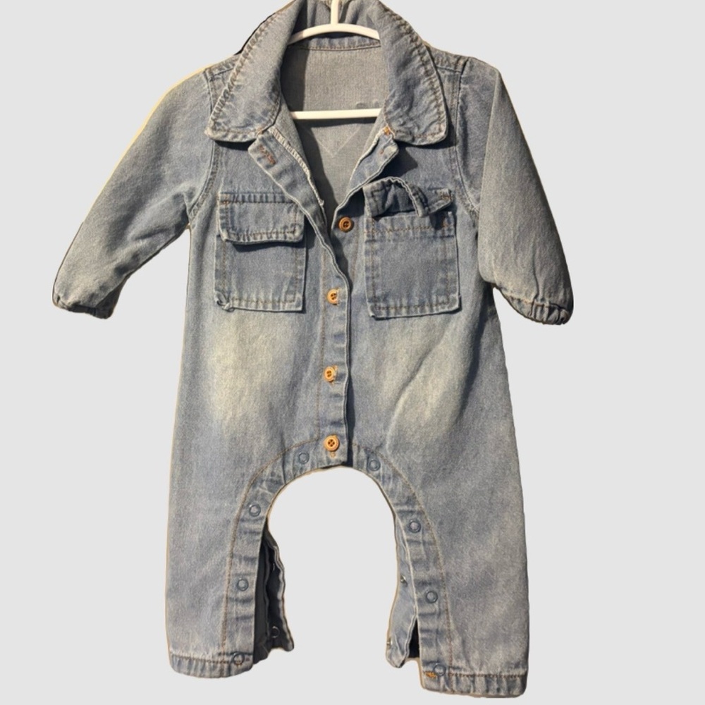 SHEIN Blue Denim Kids Matching Set